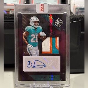 🔥2023 Panini Limited De’Von Achane 14/25 Tri color Patch Autograph. PANINI SEAL